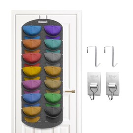 T TAKONE Faltbare Cap Huthalter Wand, Optimale Kappen Aufbewahrung mit 14 Taschen, Doppelte Reihe Baseballkappen-Organizer für sportliche Enthusiasten und Tür-Rückwand-Hutständer