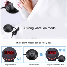110 Dezibel Lauter Wecker mit Rotem Licht und Bettschüttler, für Tiefschläfer Jeden Alters