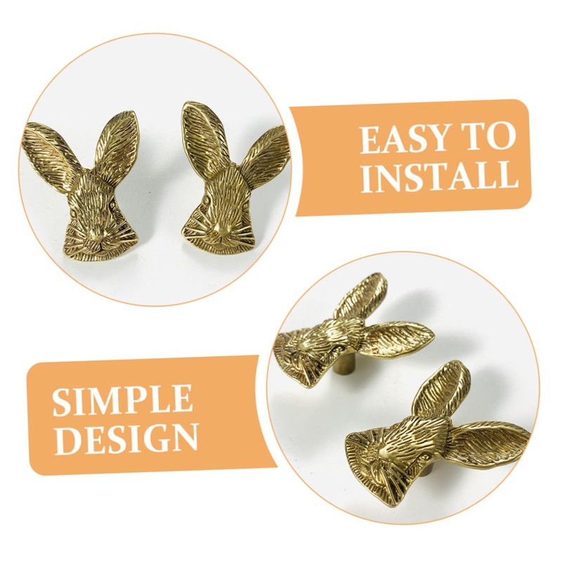 Operitacx 2pcs Cabinet Door Knobs Rabbit Head Handles for Kitchen