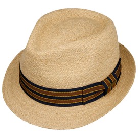 Stetson Yescott Trilby Straw Hat - Natural Colour Hat - Plain Summer Hat with UV Protection 40 - Spring/Summer - Men and Women, natural