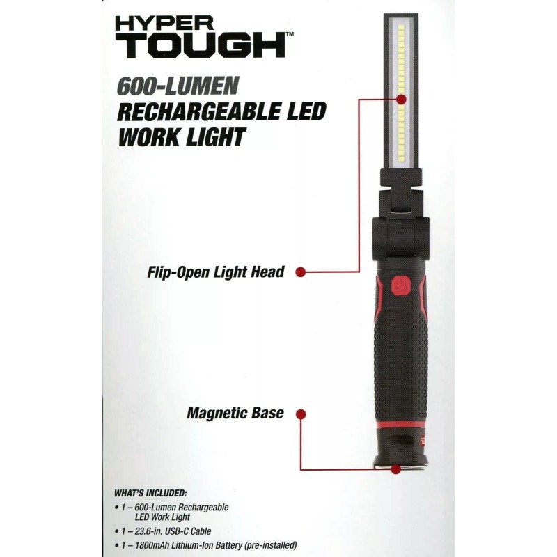 HYPER Tough Luz de trabalho LED recarregável hiper resistente com