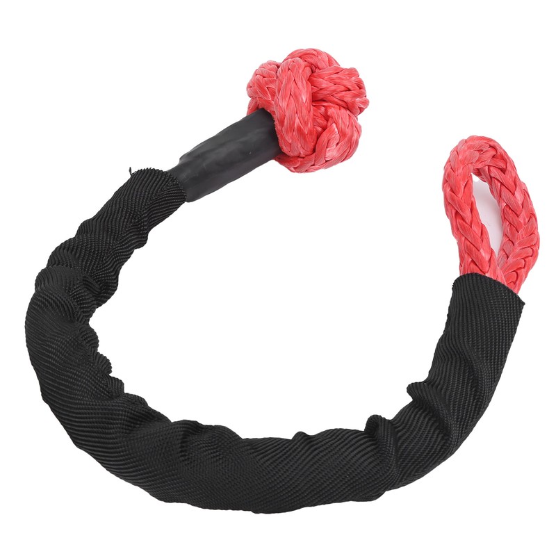 1/2in Car Recovery Straps Winch Rope 35000lbs Flexible Synthetic Shackle