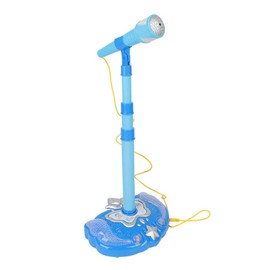 Toyvian Musical Toys Karaoke Machine for , with Adjustable Stand and Microphones, Music Sing Microphone Toy with Flashing Stage Lights(Blue, Without Battery) Musical Toys