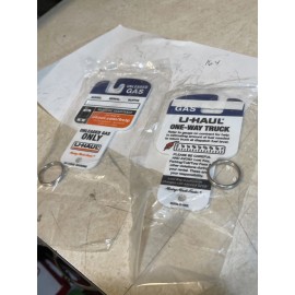 U-Haul 2 NEW Moving Storage Trucks Trailers Keychain Key Fob Gas Tag One Way Truck (I4)