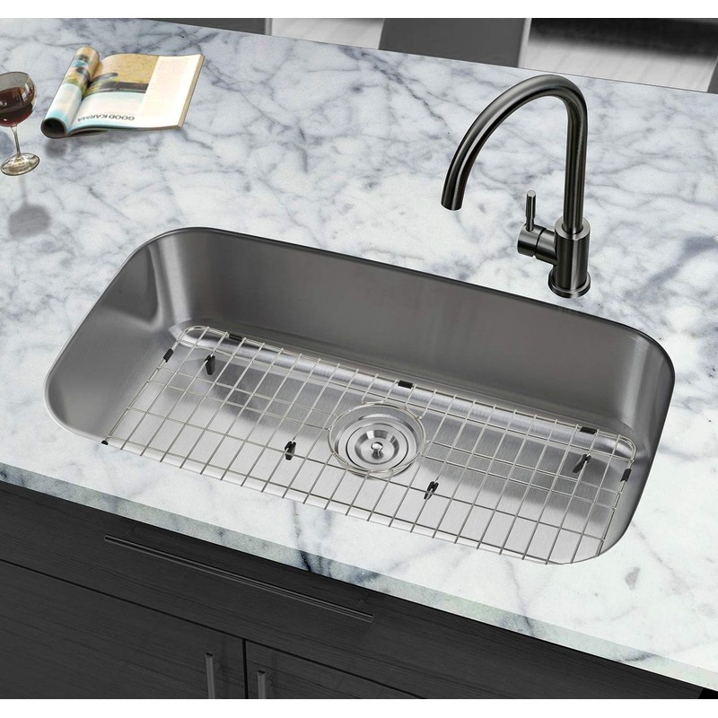 MONSINTA Stainless Steel Sink Grid and Protectors for Bottom of
