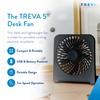 Treva 5-Inch USB and Battery Powered Desk Fan With Two