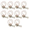 Akozon 10pcs Adjustable Double Wire Hose Clips, Stainless Steel Water