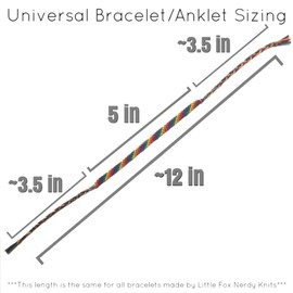 Little Fox Nerdy Knits Bear Pride Pride Hand Woven Anklet or Bracelet