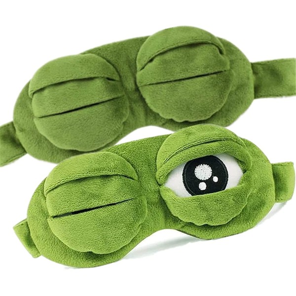 2 PCS Sleep Mask for Girls Women Men Kids Funny Cute Contoured Blackout Frog Cat Dog Animal 3D Sleep Eye Mask for Sleeping TANBT