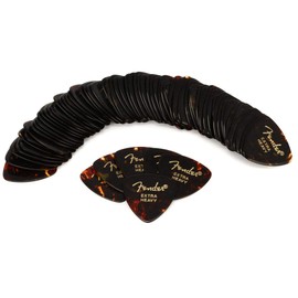 Fender 346 Shape Classic Celluloid Picks - Extra Heavy Tortoise Shell 72-Pack