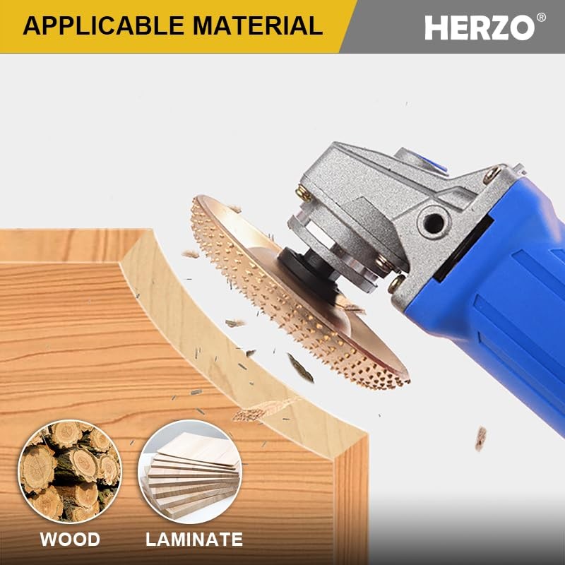 HERZO Wood Carving Wheel Grinder Wheel 5 Inch Wood Shaping