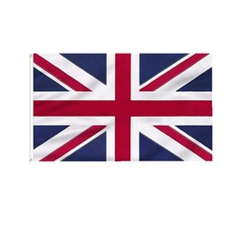 Stormflag Union Jack Flag British Flag UK Embroidered Flag 3x2ft United Kingdom Sewn Flag 90x60cm 210D Nylon Durable Union Jack Flag with Sewn Stripes, Canvas Header And Brass Grommets, Vivid Color