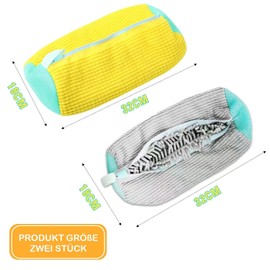 2 Stück Schuhwaschbeutel Waschmaschine, Wäschesack Schuhe, Schuh-Wäschebeutel, Mit Reißverschluss, Multi Schutz Wäschenetz, Erhöhte Reibung im Inneren (Gelb)