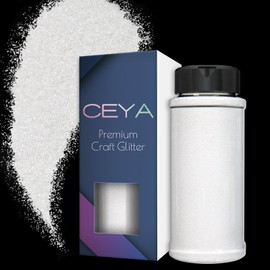 Ceya 3.8oz/ 110g Ultra Fine Glitter Powder Pearl White Glitter 1/128” 0.008” 0.2mm for Slime Epoxy Resin Craft Tumbler Jewelry Nail Art Festival Makeup Scrapbook Painting Wedding Cards