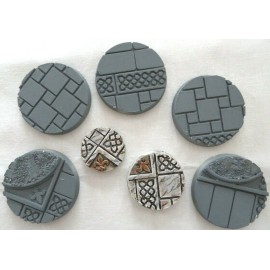 Hand Poured 5 Miniature Game Bases TEMPLE SANCTUARY TILE Resin 25mm, 28mm, 32mm or 40mm