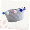 Kisangel 1Pc Cotton Rope Woven Storage Basket Soft Gray Yarn
