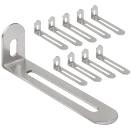 Jeboler Angle Connectors 72.5 x 24 x 15 mm, Pack of 10 Angle Connector with 2 Oblong Hole Corner Angle Support, L-Shaped Mounting Angle Furniture Corner Angle 90° Mounting Angle Adjustment Angle for