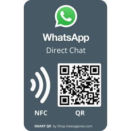 1x Whatsapp Sticker for Your Business | MultiAccess with QR and NFC | Multilanguage Premium Materials Long Lasting | to Install in Window, Showcase Counter of Your Store