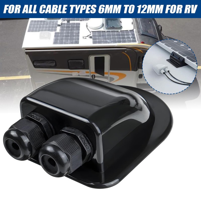 TSUGAMI Car Solar Cable Entry Gland, Waterproof Solar Double Panel