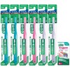 GUM(ガム) デンタル 歯ブラシ#191 [3列超コンパクトヘッド かため 先細毛] 6本パック+おまけ付き まとめ買い ※色は選べません