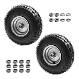 LTNICER (2-Pack) 13x5.00-6 Lawn Mower Tires,13 Inch Tire & Wheel Assembly- 3/4" & 5/8" bushing, 3" Centered Hub,Replacement for lawn and Garden Turf mowers