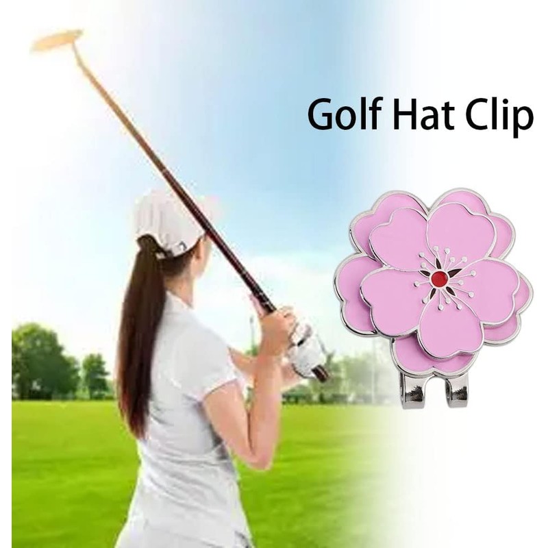 Golf Hat Clip Peach Blossom Ball Markers Hat Clip Magnetic