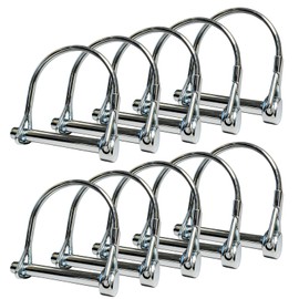 10 Pack, NRJSSCC Trailer Coupler Pin and Safety Locking Pin, 2-1/8"x1/4" (L x W) Heavy Duty Shaft Locking and Wire Lock Pins, Hardware Pins for Farm Trailers, Towing, Lawn Garden, Carbon Steel