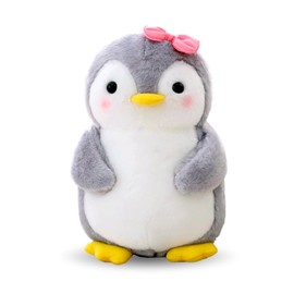 Wishstar Cuddly Toy Penguin Plush Toy for Girls, Soft Toy Cuddly Toy for Cuddling & Playing, Squishmallow Penguin Gift, Pudgy Penguins Plush for Girls (Penguin with Bow, 25 cm)