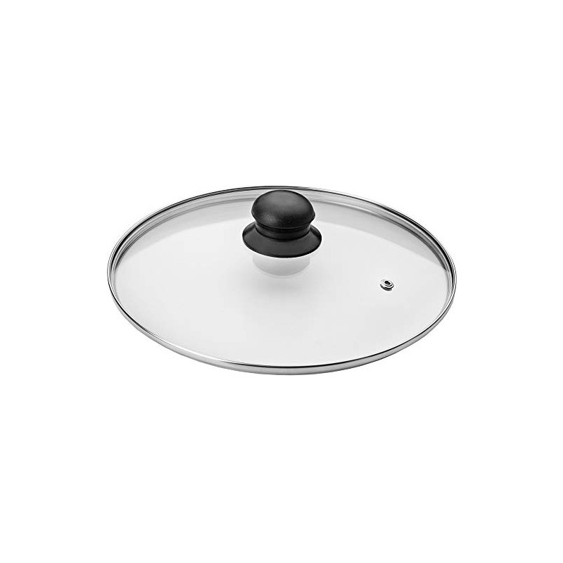 Ibili 970728 Stainless Steel Vented Silver & Black Glass Saucepan