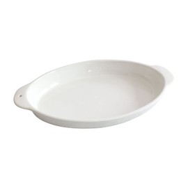 nora fleming Stoneware Oval Oven Baker - Large Round Tray for Casseroles, Lasagna, Appetizers, Side Dishes, and More - Perfect for Entertaining Guests - Pair with One of Our Hand-Painted Minis - White