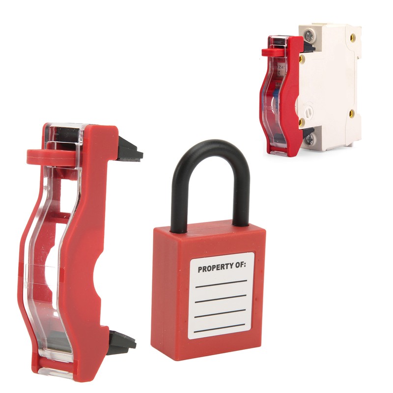 Circuit Breaker Safety Lock Set Transparent Protective Cover Padlocks Kit