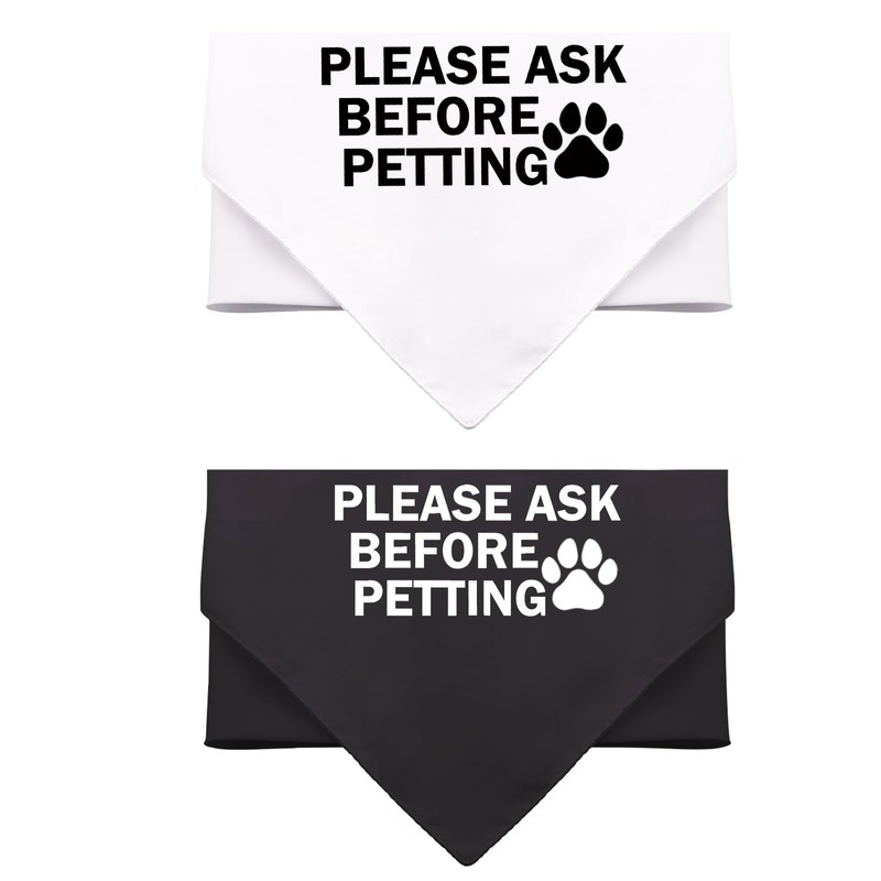 Nervous Shy Dog Bandana Dog Scarf Please Ask Before Petting