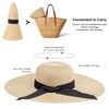 DRESHOW Women's Straw Hat with Wide Brim Floppy Foldable Cap
