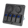 12V 24V 4 Gang Rocker Switch Panel IP65 Waterproof with