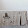 Creative Co-Op Cotton Blend Playhouse, White and Black Tablecloth, Ivory