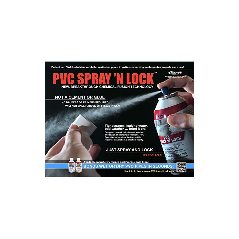 Vapco PVC Spay N' Lock Sealant - Bonds Wet &