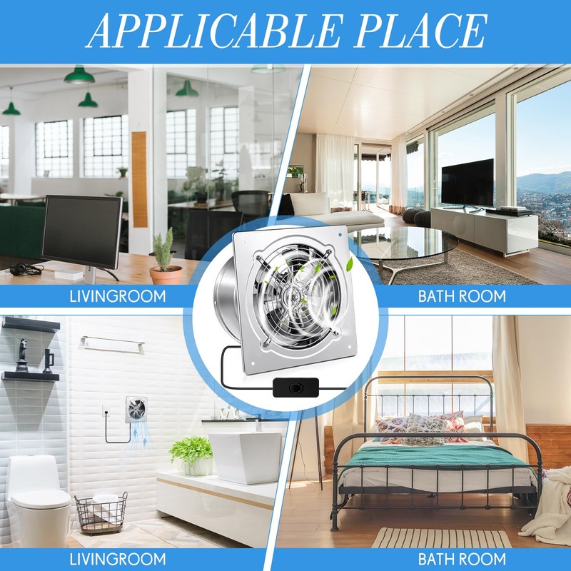 Yaocom 8 Inch Exhaust Fan 576 CFM Kitchen Exhaust Fan