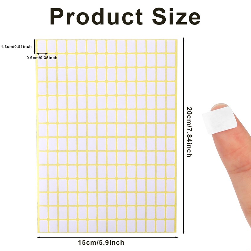 2940 Pcs Small White Label Stickers 13 X 9 mm