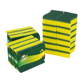 (24 Pack) Heavy Duty Scrub Sponges by SCRUBIT – Kitchen Dish, Sink and Bathroom Cleaning Scrubber Sponge - with Non-Smell Scouring Pad [New Packaging]