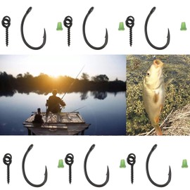 SG Store 20 Sets Carp Fishing Ronnie Rig Hooks Bait Stopper Bait Screws Fishing Lure Screws for European Carp Fishing Accessories