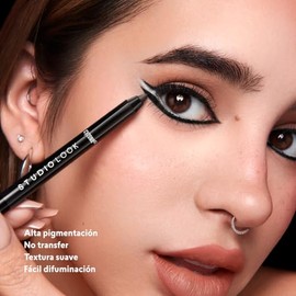 CYZONE - Lápiz Delineador de Ojos en Gel Studio Look Color Black Cat 1.2 g, Alta Pigmentación, Hasta 24 Horas de Duración, Textura Cremosa Efecto No Transfer, Resistente al Agua, No Mancha