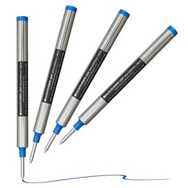 Monteverde Rollerball Refills to Fit Montblanc Rollerball LeGrand, Medium Point, Blue Ink, 4-Pack Tube, Vibrant Smooth Writing