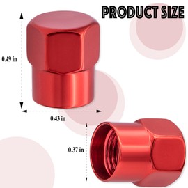MEAJOO 5PCS Car Tire Valve Stem Caps, Aluminum Alloy Dustproof Wheel Valve Covers Accessories, with Rubber O-Ring, Universal for Cars, SUVs, Bike, Bicycles,Trucks and Motorcycles (Red)