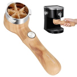 Espresso Coffee Machine Cleaning Brush Wood Grain Color Espresso Machine Electric Cleaning Brush 360° Cleaning Totally Enclosed Cleaning Espresso Machine Electric Cleaning Bristle for 51mm Grouphead