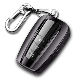 QBUC for Toyota Key Fob Cover with Keychain Soft TPU Key Fob Case All-Around Protection Key Case Compatible with 2018-2021 Toyota Camry RAV4 Avalon C-HR Prius Corolla Highlander