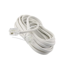 Reulin 7M Flat Landline Telephone Broadband Cable Cord, Wifi Modem Router Wire to RJ11 Phone Socket or Microfilter, ADSL 2+ Filter/Fibre Optic 6/4 High-Speed Internet Lead (7 Metres, White)