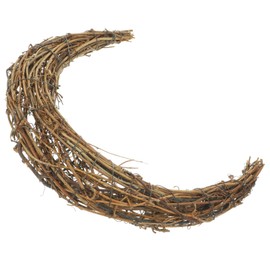 Moon Shaped Rattan Wreath DIY Craft Ring for Christmas Decorations Frame for Floral Arrangements and Rustic Home Decor for Indoor and Outdoor Use