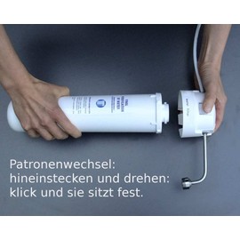 2 x Aquadea-Q1-SW Quick Change Filter Cartridge Activated Carbon Block 0.8 µ and Micro Hollow Fibre Membrane 0.1 µ as Germ Barrier for e.g. Filter Device Okato, Ukata and Reverse Osmosis Morion as