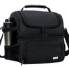 MIER Dual Compartment Lunch Bag Tote with Shoulder Strap for