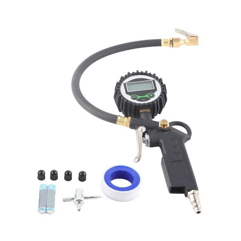 LCD Tire Inflator with Digital Pressure Gauge 1/4in NPT Quick